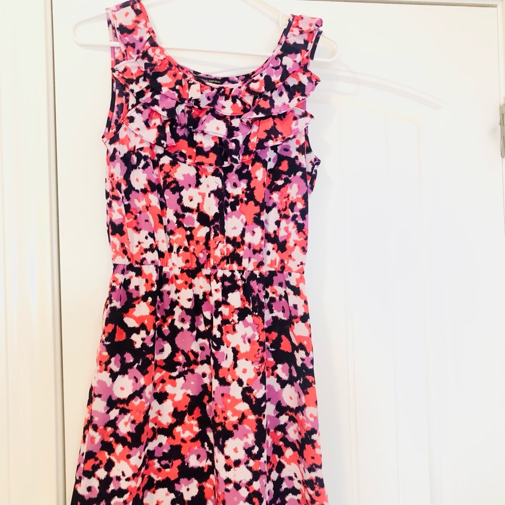 Banana Republic Floral Mini Dress - Pink and Purple